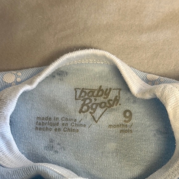 OshKosh B'gosh - Blue and White Footie One Piece Sleeper - Picture 2 of 3